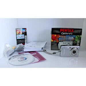 PENTAX Optio V10 8.0MP Compact Digital Camera Silver w/ Box